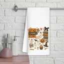 FDHSPAAM Boho Halloween Collage Kitchen Towels, Spooky Season Pumpkin Ghost Witchy Fall Doodle Dish Hand Tea Towels, Boho Fall Halloween Kitchen Bathroom Decor, 16x24 Inch
