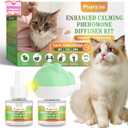 Cat Calming Diffuser with Timing Function, 3-in-1 Cat Pheromones Calming Diffuser Kit, 60-Day Anxiety Relief, Stress Relaxation Cat Pheromone Diffuser for All Cats (1 Diffuser + 2 Refills)