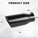Mupera 3.5 Inch Inlet Exhaust Tip, 5" Outlet, 12" Long Powdercoat Black Exhaust Tips for Universal 3.5 Inch Outside Diameter Exhaust Tips, Tail Pipe Exhaust Tips 3.5" Inlet with Bolt-On