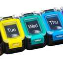 EZY DOSE Weekly (7-Day) Daily Pill Planner, Medicine Case, Vitamin Organizer Container, Waterproof Locking Compartments to Secure Prescription Medication and Prevent Accidental Spilling, Rainbow