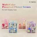 Rosaura Acrylic Display Case Compatible with Labubu POP MART Doll, Clear Storage Box Shelf for Collectibles, 3.5" Figure Spot in Preserved Flowers Rose Diorama. (NO Doll) (Red, Acrylic)