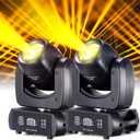120W Moving Head DJ Lights LED Stage Lights 8 Gobos 8 Colors 8-Facet Prisms Infinite Rotating Sound Activated DMX512 for Wedding Event Party Live Show Christmas (2)