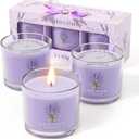 Lavender Candle, Scented Candles Gift Set for Stress Relief, 3 Votive Candles for Women and Men, Birthday Candle Gifts for Women, Christmas Candles for Women (Purple, 7 oz)