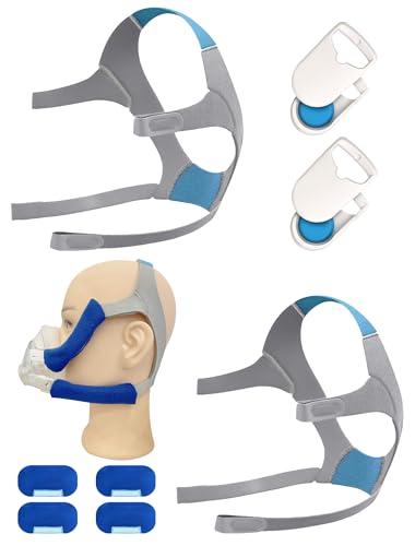 2 Packs F20 Replacement Headgear Compatible with F20 Full-face Mask, Include 4 Magnetic Clips+2 Packs Headgear Hanger (Large)
