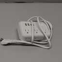 NTONPOWER 2 Prong Power Strip, 1875W/15A 2 Prong to 3 Prong Outlet Adapter, Power Strip with 4 USB Ports(2 USB C), 5 FT Rotating Flat Plug Extension Cord for Old House, Wall Mount (White)