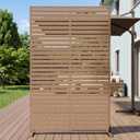 NicBex Outdoor Privacy Screen 72" HDPE Decorative 6 Panels for Patio,Brown
