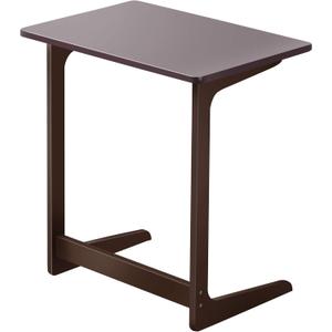 Zoopolyn Tv Tray Table Bamboo Tv Dinner Table C Shaped end Table for Sofa Couch Laptop Living Room Bedroom Brown (Dark)