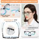 MARE AZZURO Large Reading Glasses Women Retro Square Readers 1.0 1.25 1.5 1.75 2.0 2.25 2.5 2.75 3.0 3.5 4.0 5.0 6.0 (03 Black+blue)