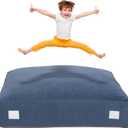 Upgraded Crash Pad for Kids Sensory with Handle,Soft Foam Blocks - Crash Pads for Autistic Children Indoor Jump Climb, Kids Autism Sensory Crash Mat with Anti-Slip Washable Cover (3FT x 4FT, Slate Blue)