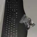 Large Print Wireless Backlit Keyboard Rechargeable Quiet Low-Profile Keys, 7-Color Light up with Memory Setting, Ergonomic Full Size with Extra-Large Wrist Rest for Computer/Laptop Windows, Black