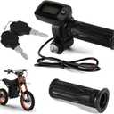 Upgraded E-Bike Throttle 48V w/LCD Display M Button-Keyless and Left Side Grips Fits for Tuttio Soleil01 Electric Bike Only (New Version, Non-Interchangeable with Old Throttle)