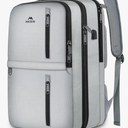 MATEIN Extra Large 45L Travel Backpack for Wpomen, Carry On Airline Approved Backpack with USB Port & Shoe Compartment, Water Resistant Luggage Overnight Weekender Travel Bag Fits 18" Laptop, Gray