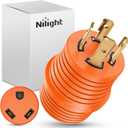 Nilight 30 A to 30A RV Power Adapter 4 Prong Locking Plug 125 Volt Heavy Duty Converter L14-30P to TT-30R 30Amp Male 30 Amp Female Receptacle for RVs Camper Caravan Generator