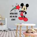 Children Until You Take Action Motivational Quote Wall Decal Decoration Mouse Cute Character Kids Cartoon Colorful Design Stars Lasts Years and Easily Removable - Size: 20 in(W) x 20 in(H)