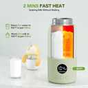 Portable Bottle Warmer for Travel, 2-Min Fast Heating Baby Bottle Warmer,12.8oz Formula Container to Go for Breastmilk, Formula Dispenser with Long-Lasting Keep Warm Function