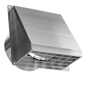 Dryer Vent Cover Outside 6 Inch Wall Vent with Removable Mesh -304 Stainless Steel Exhaust Vent Cover Rubber Cushioned Non Return Flap, Sliver