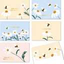 Gooji 4x6 Bee & Dasiy Gold Foil Thank You Cards (Bulk 20-Pack) Matching Peel-and-Seal Envelopes | Assorted Set, Watercolor, Birthday Party, Baby Shower, Weddings, Greeting, Blank Notes