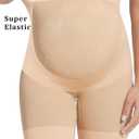 KIM S Shape Your Bump Seamless Maternity Shapewear for Dress, Pregnancy Underwear Prevent Chafing Belly Support (Beige)