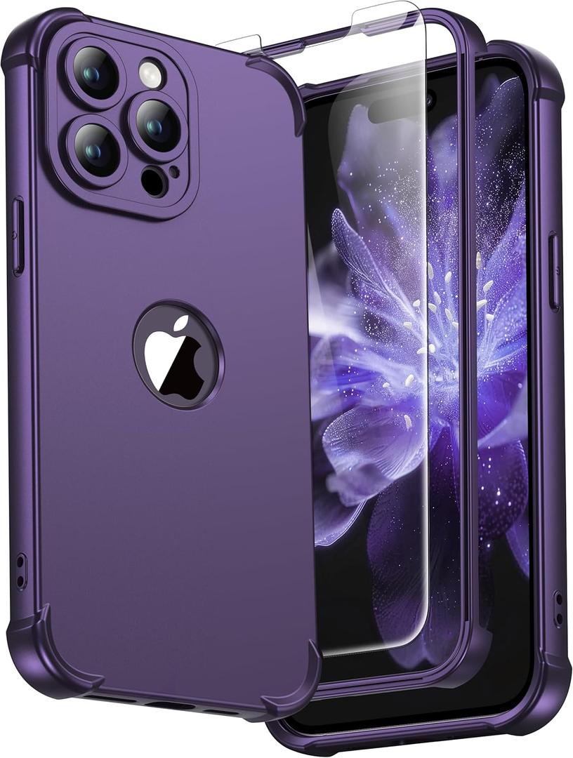 ORETECH for iPhone 14 Pro Case, with [2 x Screen Protectors] [10 Ft Military Grade Drop Test] [Camera Protection] 360 Full Body Shockproof Slim Thin Phone Case iPhone 14 Pro Cover 6.1" Purple