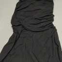 Kaximil Women's Sexy Bodycon Ruched Wedding Guest Midi Dresses Sleeveless Maternity Ruffle Cocktail Party Dress (Black, L)