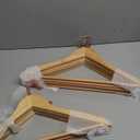 Smartor Wooden Hangers 10 Pack, Solid Wood Coat Hanger for Closet, Heavy Duty Wood Hangers for Suits, Shirts, Dresses, with 360 Rose Gold Hook, Non Slip Pant Bar, Natural
