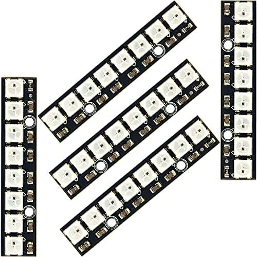 naughtystarts WS2812 5050 LED Stick Light 8 Bit Channel RGB LEDs Full Color with Integrated Drivers Board for Arduino Raspberry Pi Development (Pack of 5 Pcs) naughtystarts WS2812 5050 LED Stick Light 8 Bit Channel RGB LEDs Full Color with Integrated Drivers Board for Arduino Raspberry Pi Development (Pack of 5 Pcs)