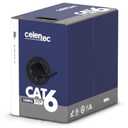 CAT6 Shielded Cable, 500ft, FTP (Overall Foil Shield), 23AWG Solid Bare Copper, 550MHz, ETL Listed &CMR Riser Rated, Indoor, Bulk Ethernet Cable, Black