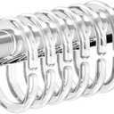 Resze 24 PCS Shower Curtain Rings, Plastic Clear Shower Curtain Hooks, C-Shaped Rings Hook Hanger Bathroom Shower Window Rod