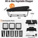 8 Blade All-in-1 Vegetable Chopper Mandoline Slicer with Container, Food Chopper, Onion Chopper, Veggie Cutter for Salad, Kitchen Gadgets Accessories Essentials, Black