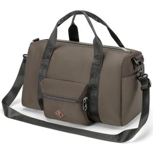 For United Airline 17x10x9 Inches Personal Item Underseat Travel duffle bag, ports Tote Gym Bag,Shoulder Weekender Overnight Bag (Beige)