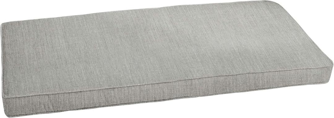 Sorra Home Sunbrella Corded Bench Cushion - Fade & Water Resistant, Outdoor & Indoor Long Patio Furniture Cushion with Plush Foam - Canvas Granite (57" x 24" x 2")