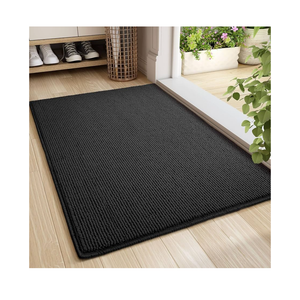 Color&Geometry Front Door Mat Indoor Entrance, 19.5"x35.5" Standard-Sized Inside Doormat for Entryway Non Slip, Dirt Trapper Absorbent Entry Rug Washable , Black