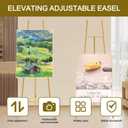 Gold Easel Stand for Sign - Heavy Duty Metal Freestanding Adjustable Display Stand (3-Tier), Large Professional Easel for Paintings, Artwork & Commercial Displays, Durable Exhibition Easel