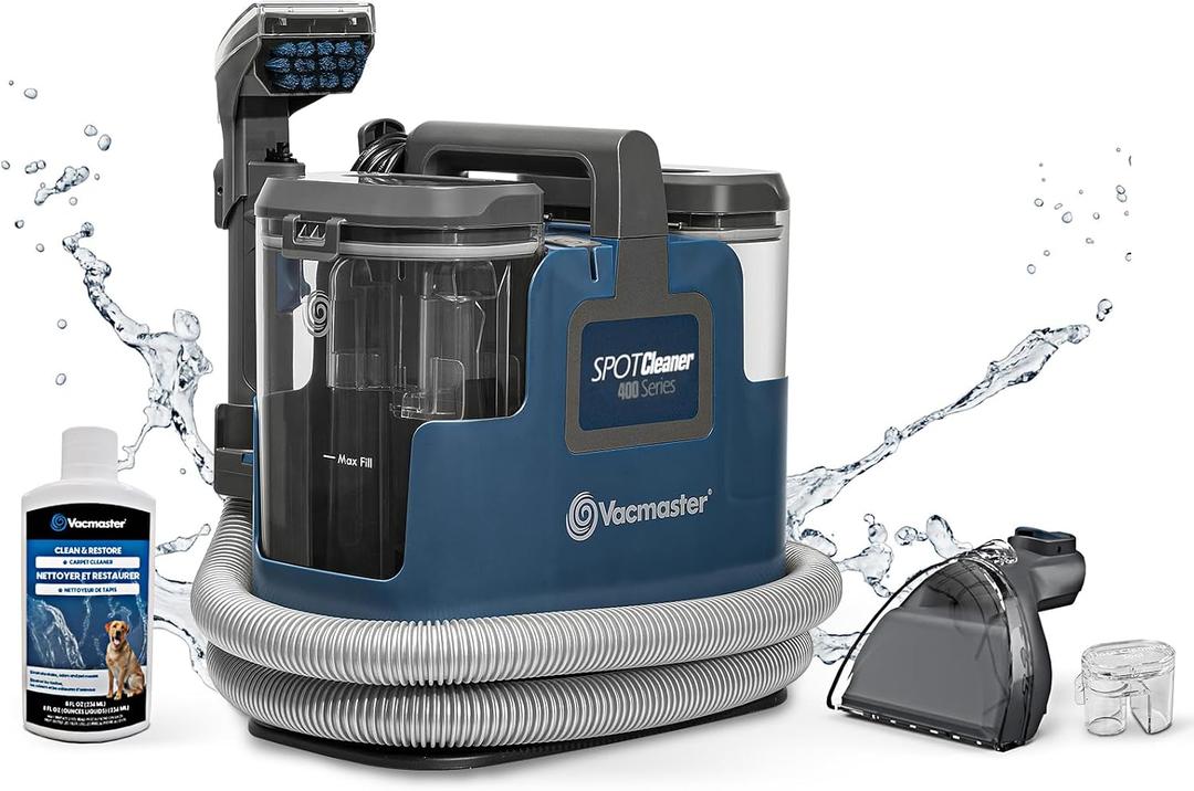 Vacmaster SCB301 400 Series Portable Carpet & Upholstery Spot Cleaner Machine, 15Kpa Power Suction with Versatile Tools for Pets, Area Rugs and Couches