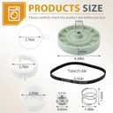 W10721967 Washer Pulley Clutch Kit & W10006384 Drive Belt Compatible for Whirl-Pool Ken-More May-tag by MIFLUS