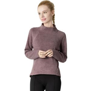 Women's Fleeced Sweatshirt - Stand-Up Turtleneck, Side Pockets, Warm Fleece for Winter Daily Wear (Purple, S)