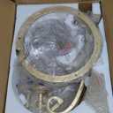 Small Crystal Chandelier, 3-Lights Modern Crystal Chandeliers for Dinning Room, Wagon Wheel Gold Chandelier, Farmhouse Hanging Pendant Light Fixture for Bedroom Hallway Entryway Bar Kitchen Bathroom