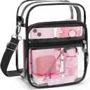 Blvornl Clear Crossbody Bag with Adjustable Shoulder Strap, Stadium Approved PVC Purse Bag, Messenger Bag (Small)