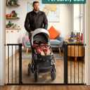 Babelio 36-57" Extra Wide Baby/Dog Gate, Auto Close for The House, Stairs and Doorways, Pressure Mounted for Pet with Large Walk Thru Door, No Need Tools and Drilling, Black
