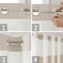 Eachope Stall No Hooks Needed Linen Textured Shower Curtain with Snap-in Fabric Liner Set,Hotel Luxury Decor Shower Curtains for Bathroom with Mesh Top Window,Waterproof & Washable,36Wx74H,Cream