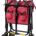 Amazon Basics Collapsible Heavy Duty Utility Wagon for Outdoor Sports, Camping, Garden, and Pets, Portable with Handle, 265 pounds Weight Capacity, 27.6 x 40.9 x 20 inches, Red