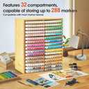 Marker Organizer for 288 Markers,Bamboo Wooden Desk Storage Organizer Rack,Markers Pens Pencils Art Brushes Storage Holder for Home Classroom Office Decor