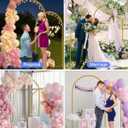 HEMMOTOP Metal Arch Backdrop Stand Set of 2 (7.2ft + 6ft), Wedding Arch Frame, Stable Background Stand with Square Base Ground Nails, for Birthday Party Baby Shower Garland Decoration, Gold