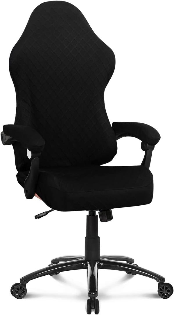 Deisy Dee NO Chair,ONLY Covers Gaming Chair Slipcovers Stretchy Polyester Covers for Reclining Racing Gaming Gaming Chair (Black)