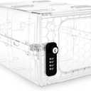 Urban August Lock Box For Food & Medicine - Dual Combination & Keyed Lock Box - Made of Industrial-Grade Plastic - One Size (Clear)