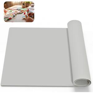Large Crafting Silicone Mat, 24"x36" x1.5MM Inch Artist Work Mat for Jewelry Making, Epoxy Resin, Painting, Scrapbooking, Heat Resistant Nonstick Surface and Table Protector for DIY, Gray