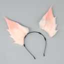 Faylay Furry Handmade Rabbit/Wolf/Fox Ear Headband Cosplay Hair Simulated fluffy Fox Ear Headband Accessorie for Man/Women (Pink)