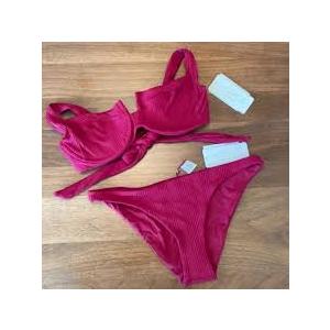 Zaful Underwire Ribbed Cheeky Bikini Swimsuit Size M
