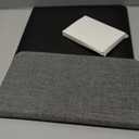 5-in-1 Laptop Sleeve with Wireless Charging for iPad MacBook Pro 12" 13" 14", Charge Mat for Phone Earbuds iWatch, Executive Office Organizer with Pocket, Waterproof Vegan Leather Case (Black)