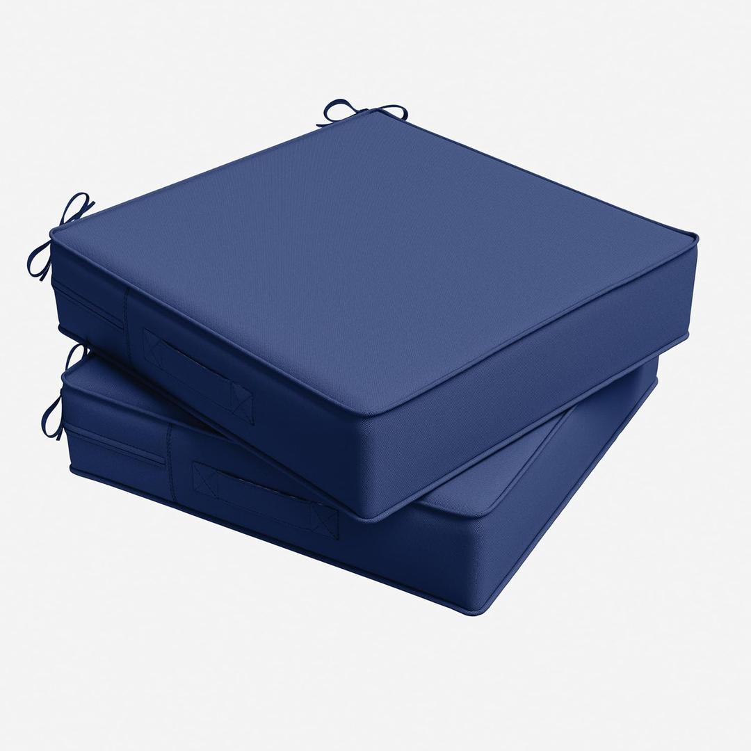 Outdoor Chair Cushions 24x24x5 Inch with Handles and Ties Cushion Set of 2
Patio Furniture Outdoor Waterproof Seat Cushion, Patio Chair Cushion with Handles and Ties, Square Dining Chair Cushion Set